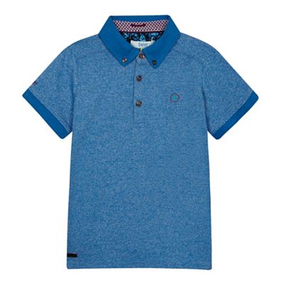 Boys' blue marl polo shirt